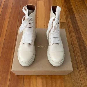 ALOHAS Can Can White Combat Boot - Worn 1x!